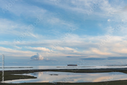 Sea clouds and blue sky Oroklini Larnaca