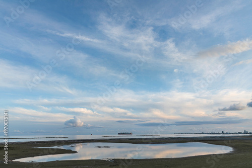 Sea clouds and blue sky Oroklini Larnaca