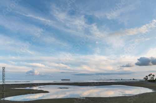 Sea clouds and blue sky Oroklini Larnaca