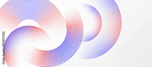 Abstract circular line pattern background with colorful gradient curves.
