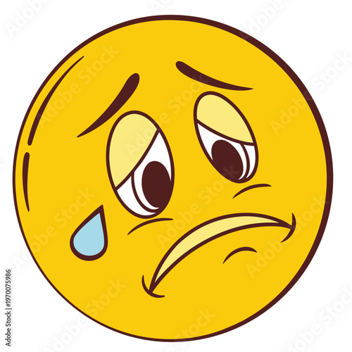 Sad emoji face flat style icon vector design