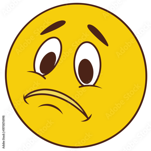 Sad emoji face flat style icon vector design