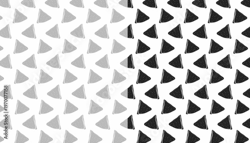 Samosa Pattern Design. Seamless Indian Snack Illustration. Crispy Fried Pastry Motif. Handdrawn Street Food Style.