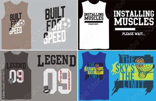 Vector sports jerseys, athletic wear designs, gym shirts, fitness tops, workout apparel