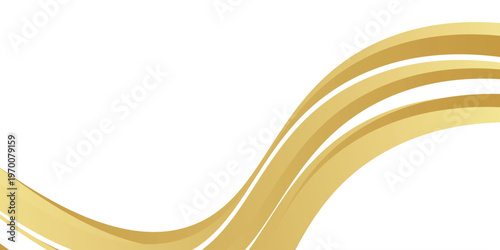 gold wave curve, golden wave corner shape for element, stripes ribbon golden graphic. vector background gold eps10
