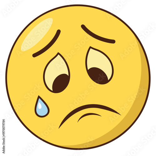 Sad emoji face flat style icon vector design