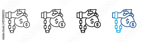 Debt Payment Icon Different Style Outline Collection Set Vector Illustration