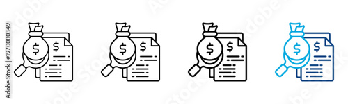 Debt Tracker Icon Different Style Outline Collection Set Vector Illustration