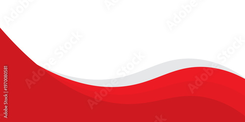 Red Wave Abstract Background With Smooth Curves For Modern Banner And Corporate Design Layout