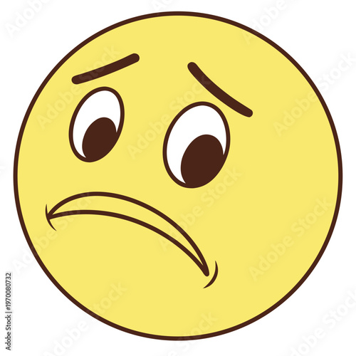 Sad emoji face flat style icon vector design