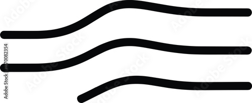 Abstract curved lines set isolated on white background flowing wave shapes vector illustration minimal motion design elements modern line art