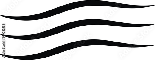 Abstract wave lines set isolated on white background flowing curves vector illustration minimal design elements motion water wind symbol