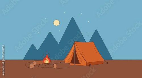 vector illustration of a camping