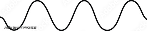 Smooth sine wave isolated on white background continuous curve vector illustration audio signal frequency abstract line design element