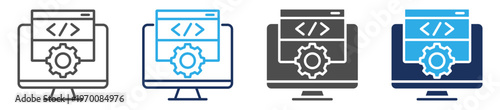 programming language icon set multi concept