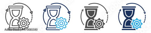 processing time icon set multi concept