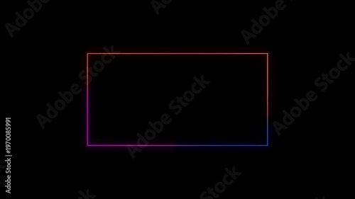 rectangle frame glowing purple and orange on black background for motion and animation projects