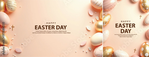 Elegant Easter day background, Decorative happy easter day background for website, social media template