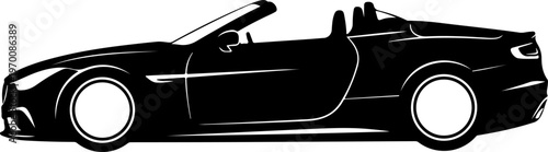 Black sports car, convertible, vector illustration, car silhouette, automotive design