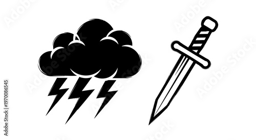 Stormy Weather and Dagger Icon.