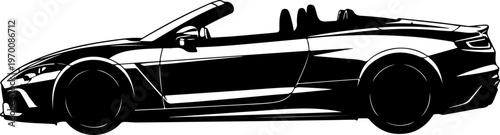Black sports car, convertible, vector illustration, sleek design, automotive graphics