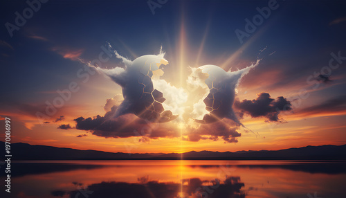 Painted Easter Eggs Isolated on Fluffy White Background