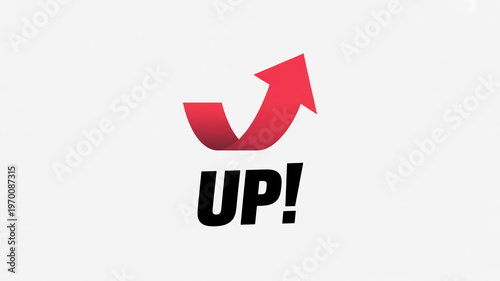 Free Download A minimalist logo design featuring a red upward-pointing arrow with a curved, ribbon-like tail that forms a V shape. - GFXLoad