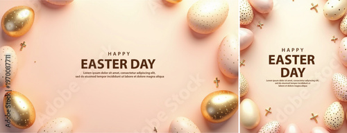 Elegant Easter day background, Decorative happy easter day background for website, social media template