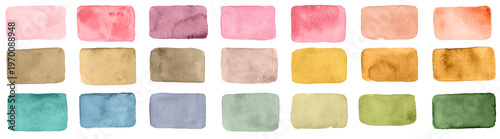 Rectangle étiquette aquarelle multicolore thème automne texture