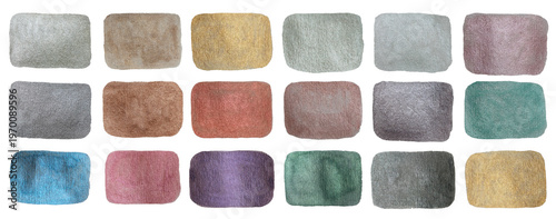 Bild auf Leinwand Rectangle étiquette coloré aquarelle multicolore effet métallisé