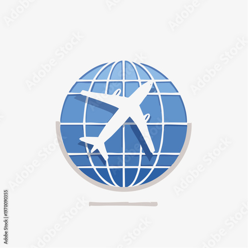 Reise Welt Icon mit Flugzeug