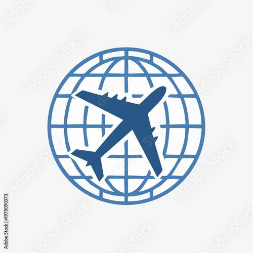 Reise Welt Icon mit Flugzeug