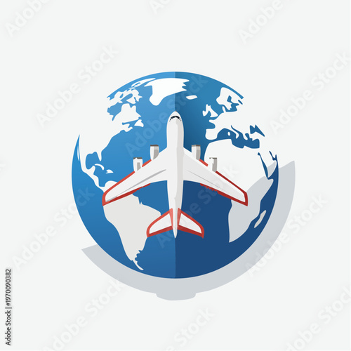 Reise Welt Icon mit Flugzeug