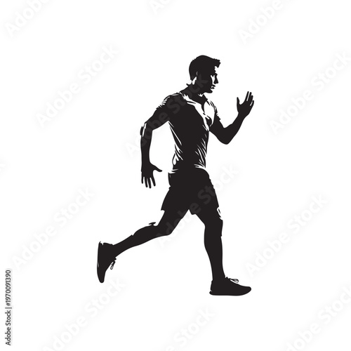 Black silhouette of a man dancing breakdance in mid spin breakdancing b-boy