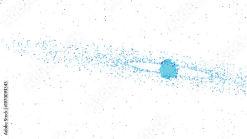 Abstract Blue Cosmic Sphere and Particle Orbit Vector Illustration