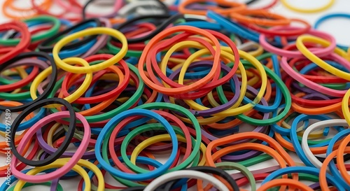 Colorful Rubber Bands Pile. (1)