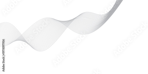 abstract Grey wave line background on white background.	