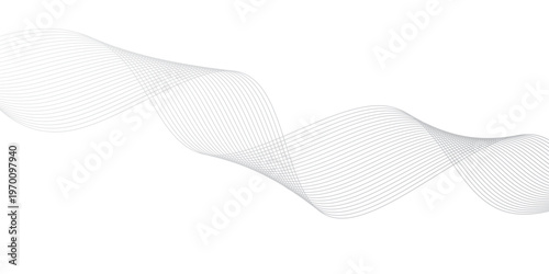 abstract Grey wave line background on white background.	