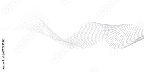 abstract Grey wave line background on white background.	