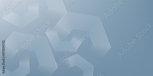 Abstract hexagon lines on gray background. Geometric stripe line art design for poster, brochure, cover, eps10
