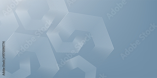 Abstract hexagon lines on gray background. Geometric stripe line art design for poster, brochure, cover, eps10