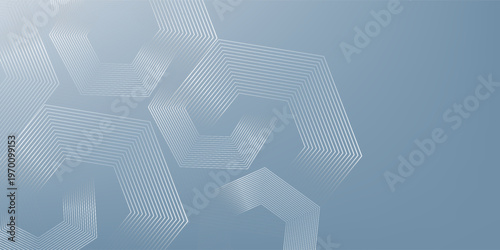 Abstract hexagon lines on gray background. Geometric stripe line art design for poster, brochure, cover, eps10
