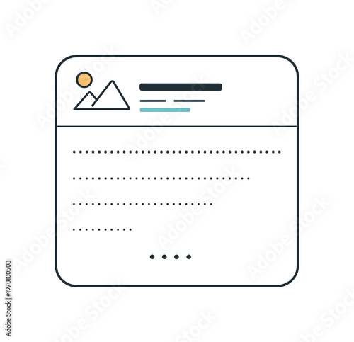 Partial content rendering and progressive display of data in slow-loading digital interfaces, a simple content card with the top section filled and a