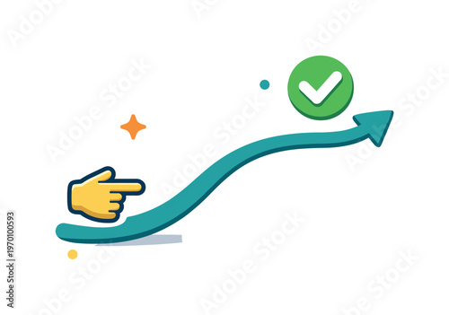 Digital nudging and subtle behavioral guidance in product design influencing user decisions without force, a simple path with a gentle arrow combined