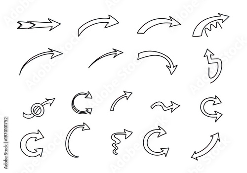 A collection of black pixelated arrows and shapes