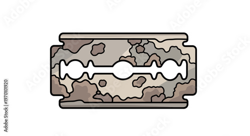 Razor blade with camouflage design on a white background  