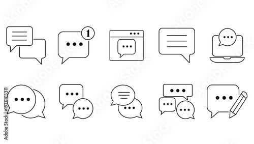 Web Messaging conversation outline symbols
Speech bubble communication vector collection