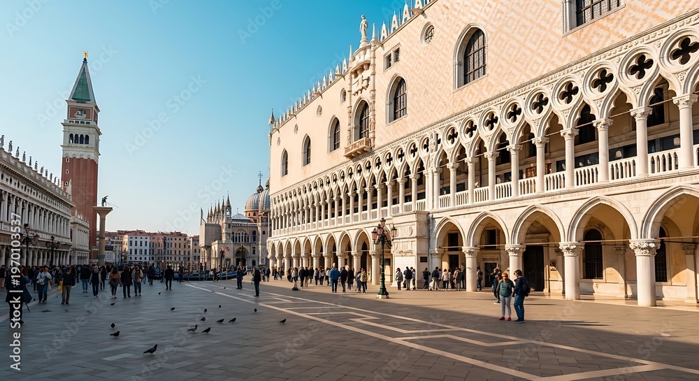 Naklejka premium Venice with Italy, and Piazza San Marco.