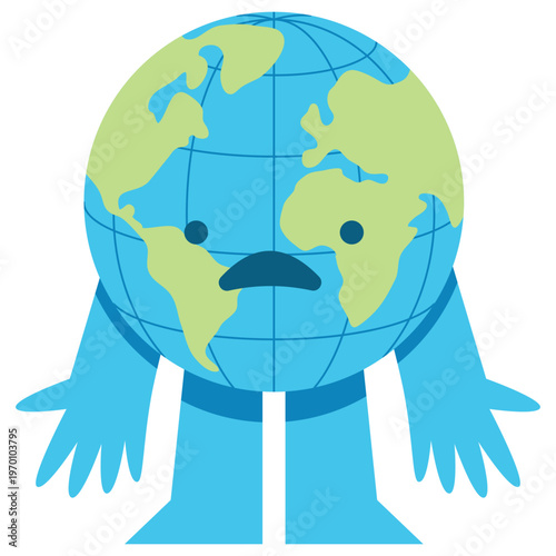 Cute Earth Cartoon Emoticon Illustration