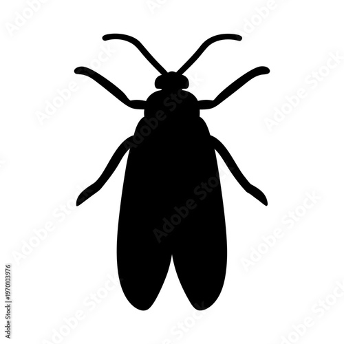 Silhouette of a common housefly viewed from above Vector